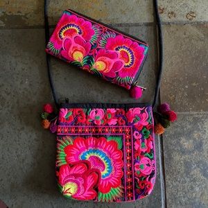 NWOT Thailand Matching Crossbody & Wallet Set